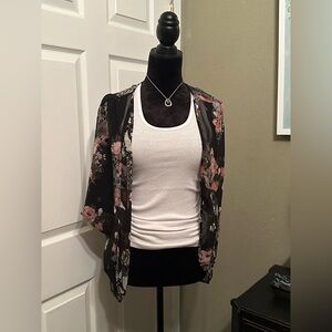 Elegant Black Floral Women's Jacket